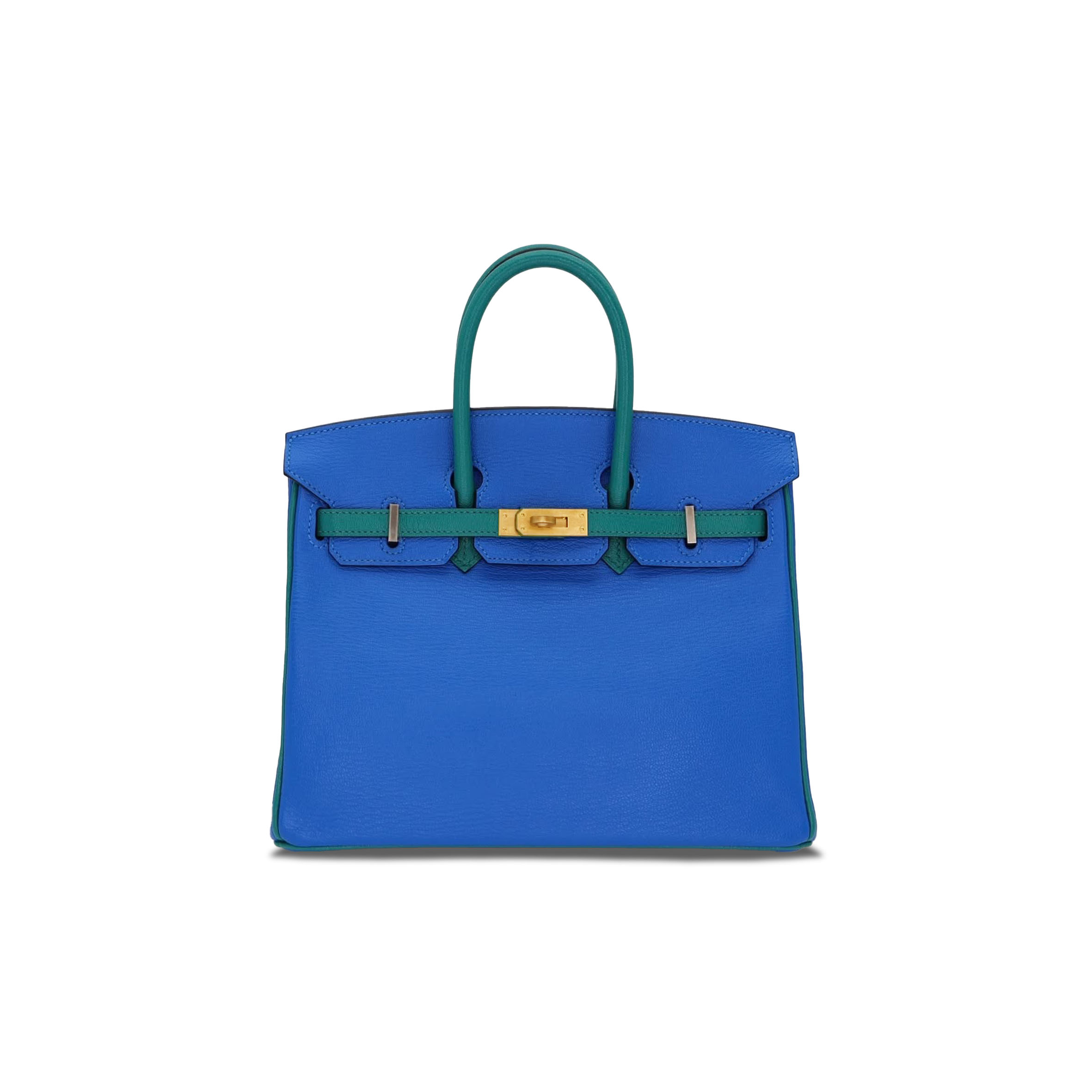 HERMES BIRKIN 30 EPSOM ELECTRIC BLUE AND PEACOCK GREEN GOLD BUCKLE H028369CK13 (30*23*15cm)